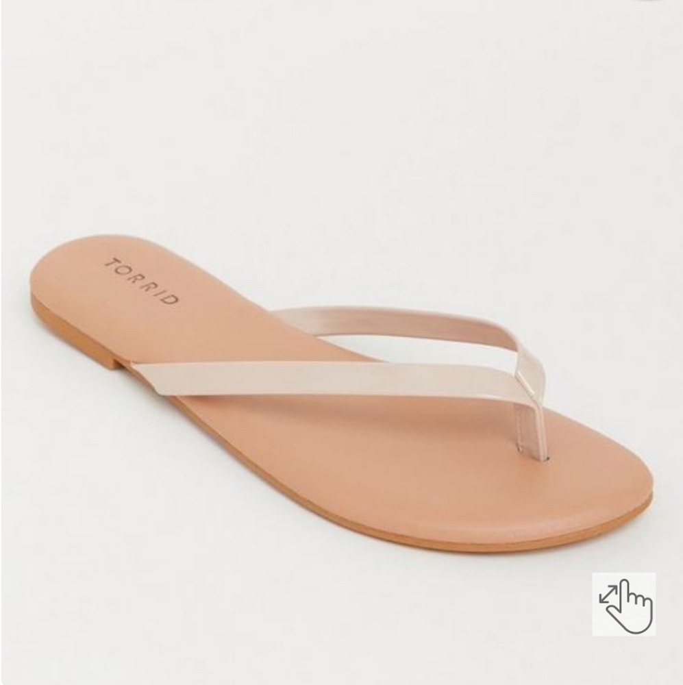 Torrid 10W Nude Faux Leather Flip Flop (WW)